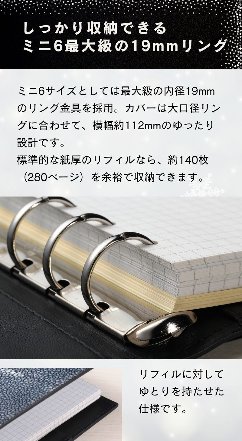 システム手帳 ヘリオス ミニ6 φ19mm ガルーシャ（趣味文オリジナル）【5営業日以内出荷】
