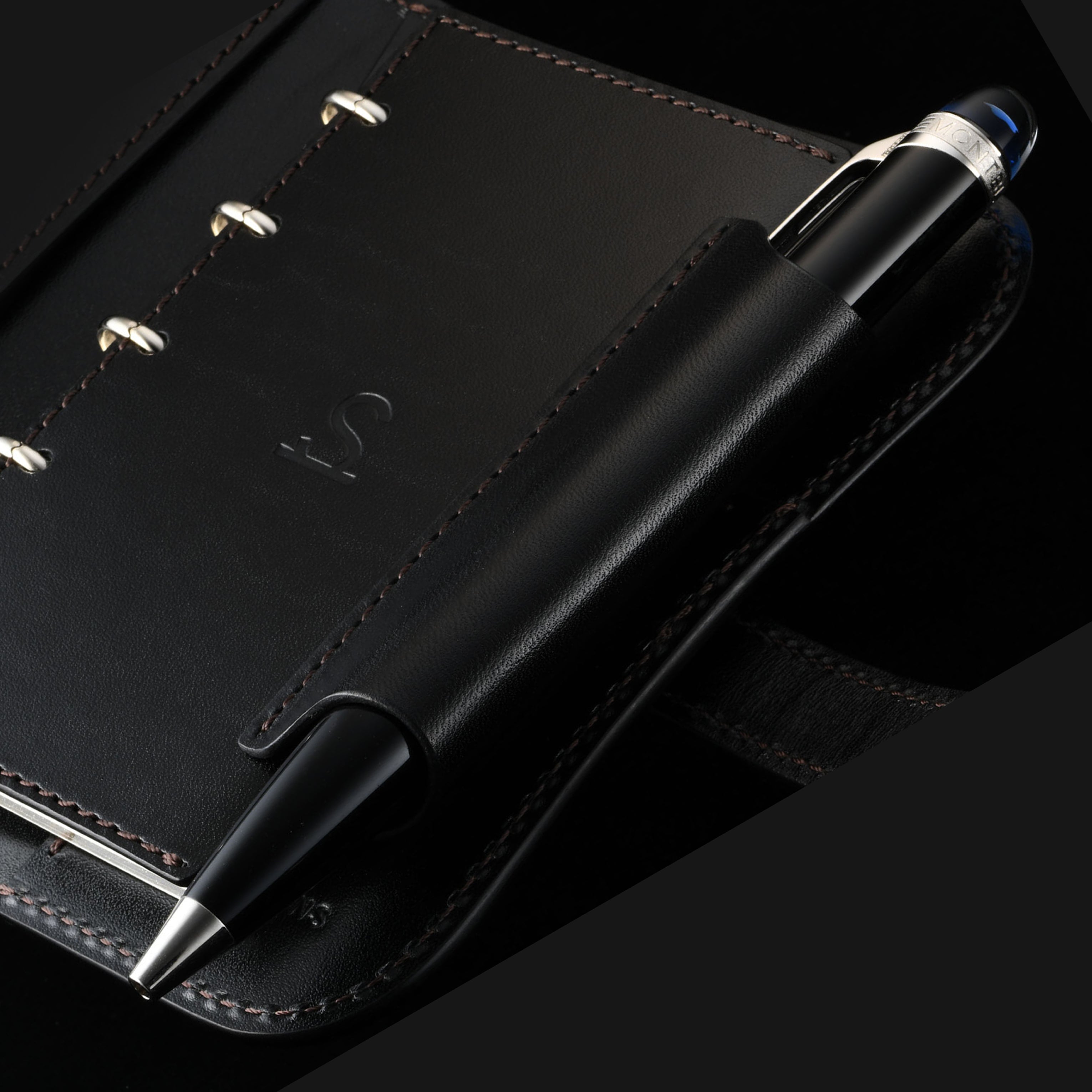 藍染クロコダイル × サドルプルアップ システム手帳 M5 φ11mm（趣味文オリジナル）【10月28日頃出荷】