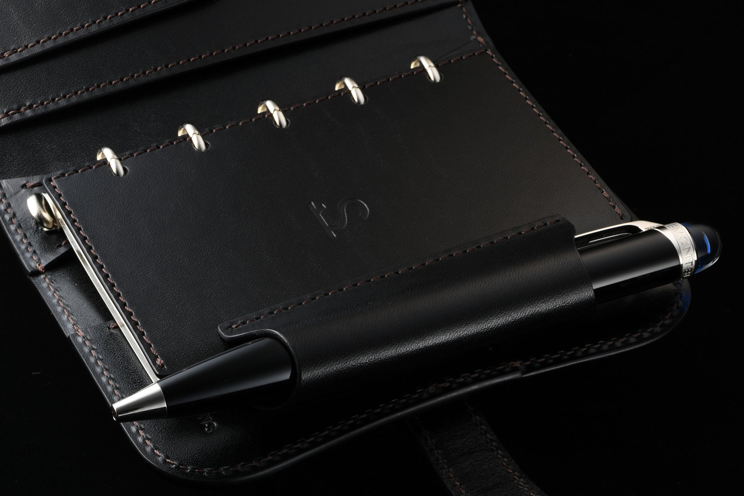 藍染クロコダイル × サドルプルアップ システム手帳 M5 φ11mm（趣味文オリジナル）【9月4日頃出荷】